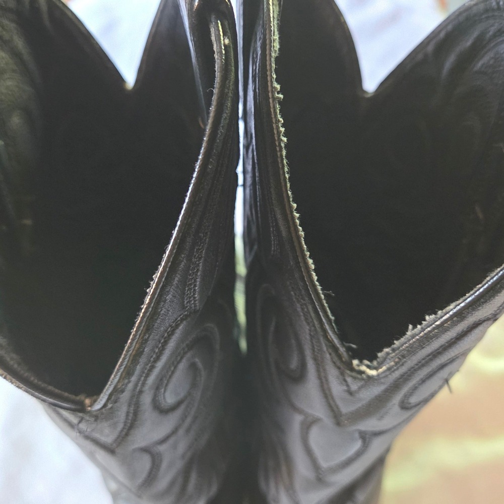 Laredo Western Cowboy Boots Mens 8D Black Excellent Leather Pointed/Almond Toe - Picture 12 of 12